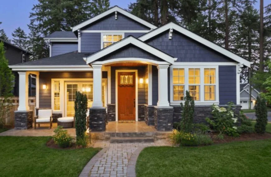Navy Blue House Exterior